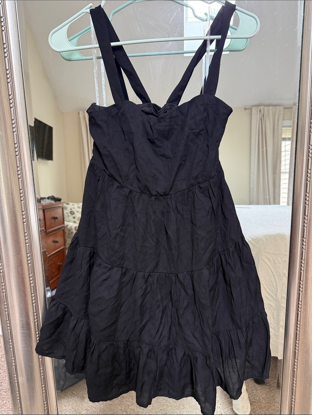 Black Tiered Summer Sundress - Women's Strappy Dress